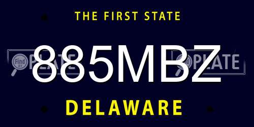 885MBZ Delaware License Plate