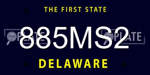 885MS2 Delaware License Plate
