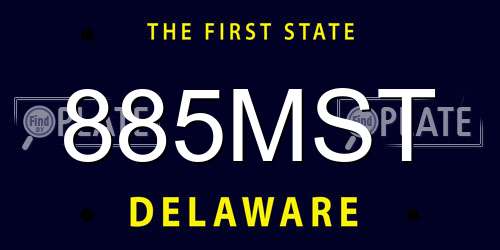 885MST Delaware License Plate
