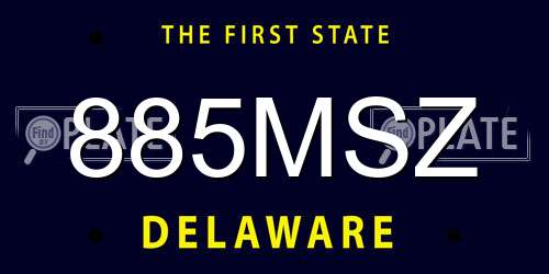 885MSZ Delaware License Plate