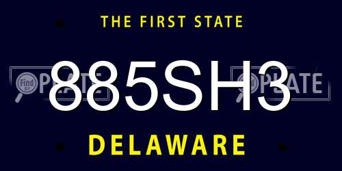 885SH3 Delaware License Plate
