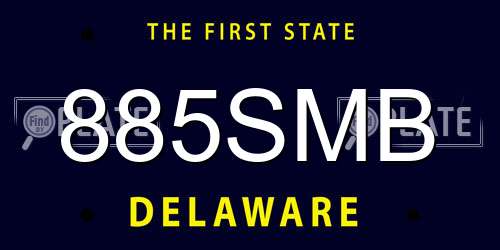 885SMB Delaware License Plate