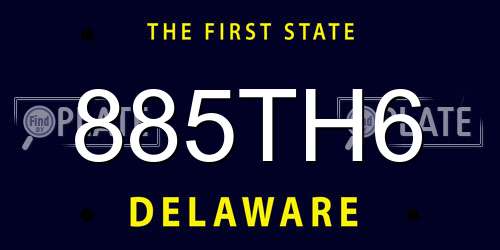 885TH6 Delaware License Plate