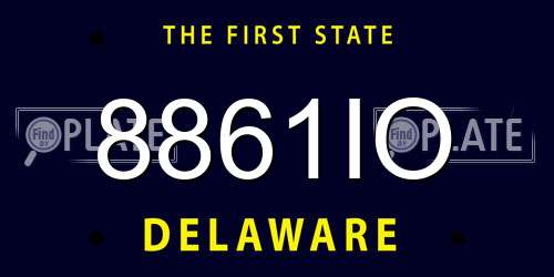 8861IO Delaware License Plate
