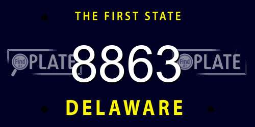 8863 Delaware License Plate