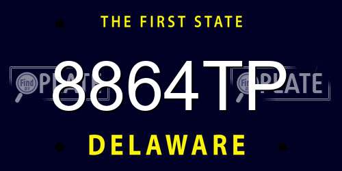 8864TP Delaware License Plate