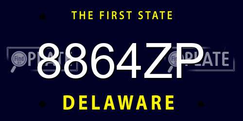 8864ZP Delaware License Plate