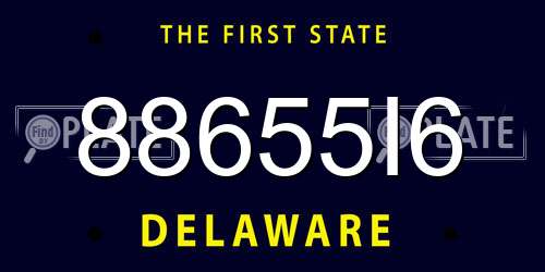 88655I6 Delaware License Plate
