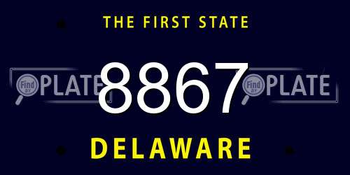 8867 Delaware License Plate