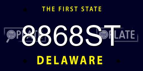 8868ST Delaware License Plate