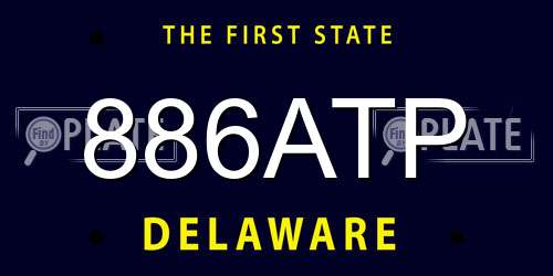 886ATP Delaware License Plate
