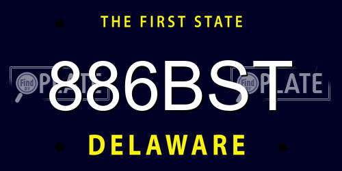 886BST Delaware License Plate
