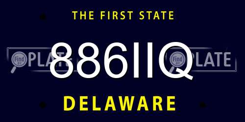886IIQ Delaware License Plate