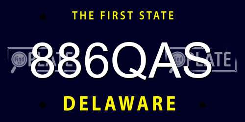 886QAS Delaware License Plate