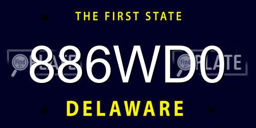 886WD0 Delaware License Plate