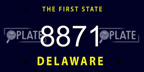 8871 Delaware License Plate