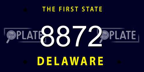 8872 Delaware License Plate