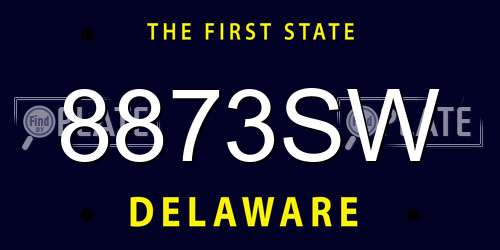 8873SW Delaware License Plate