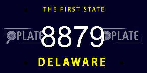 8879 Delaware License Plate