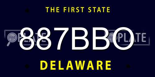 887BBO Delaware License Plate