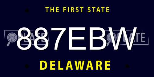 887EBW Delaware License Plate