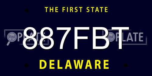 887FBT Delaware License Plate