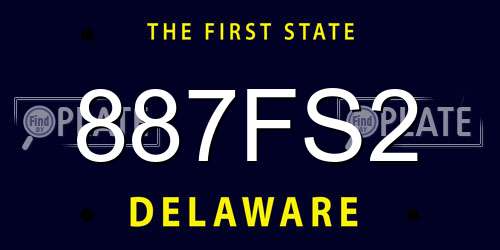887FS2 Delaware License Plate