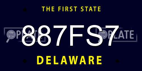 887FS7 Delaware License Plate