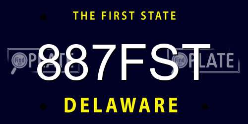 887FST Delaware License Plate
