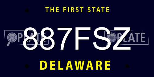 887FSZ Delaware License Plate
