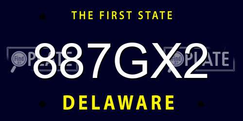 887GX2 Delaware License Plate