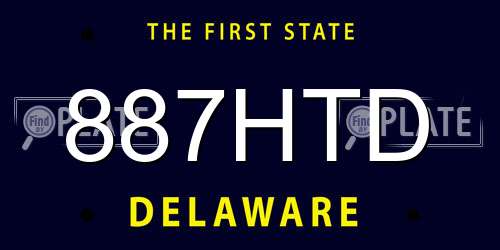 887HTD Delaware License Plate