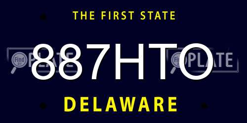 887HTO Delaware License Plate