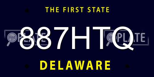 887HTQ Delaware License Plate