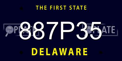 887P35 Delaware License Plate