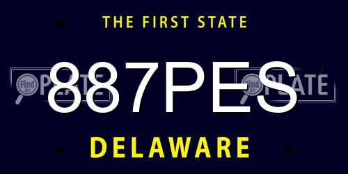 887PES Delaware License Plate