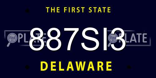 887SI3 Delaware License Plate
