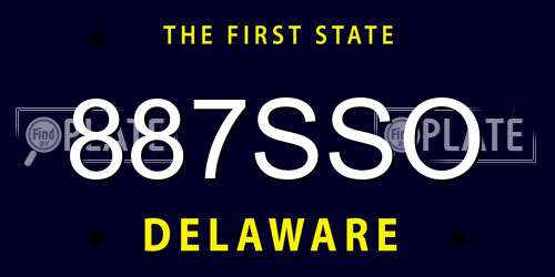 887SSO Delaware License Plate