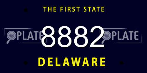 8882 Delaware License Plate