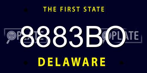8883BO Delaware License Plate