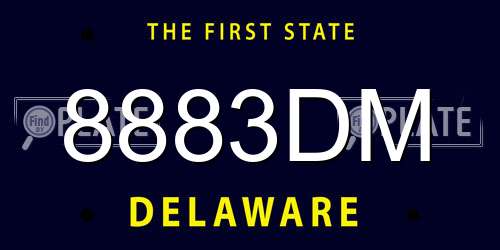 8883DM Delaware License Plate