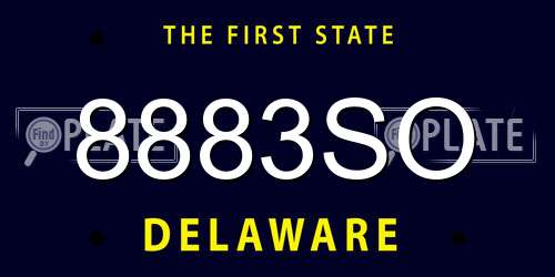 8883SO Delaware License Plate