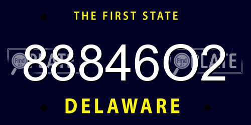 88846O2 Delaware License Plate