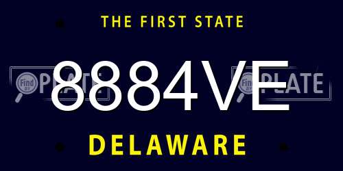 8884VE Delaware License Plate