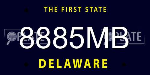 8885MB Delaware License Plate