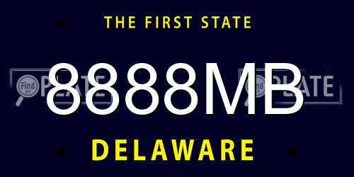 8888MB Delaware License Plate