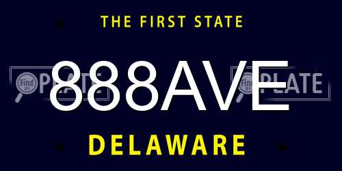 888AVE Delaware License Plate