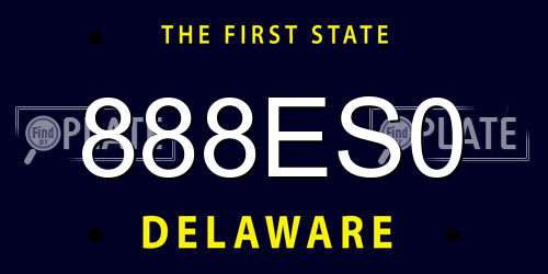 888ES0 Delaware License Plate
