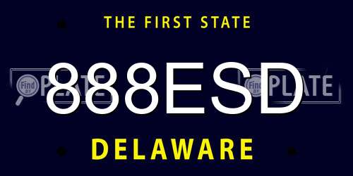 888ESD Delaware License Plate