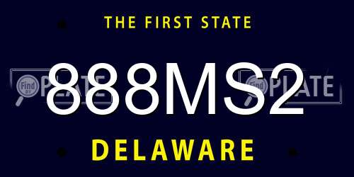 888MS2 Delaware License Plate